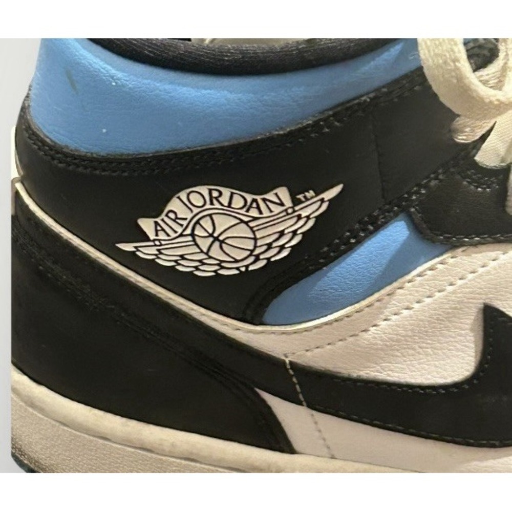 Women's Air Jordan 1 Mid University Blue Size 10.5 Basketball Sneakers - Picture 4 of 5